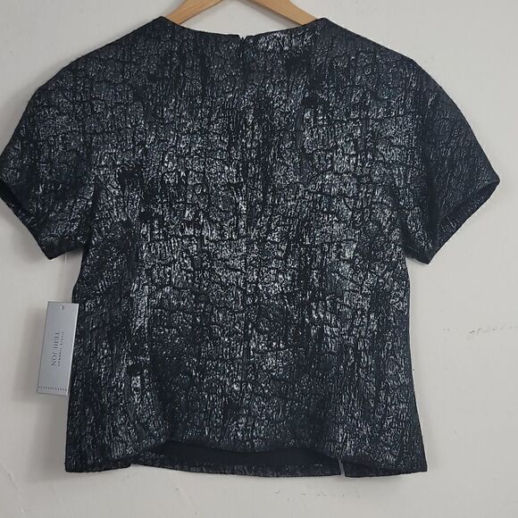 Rickie Freeman for Teri Jon NWT Black/ Chrome Top Size 6 - Picture 6 of 11